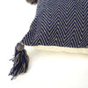 Hand-Woven Blue Boho Moroccan Decorative Throw Pillow - 17" x 17.5"